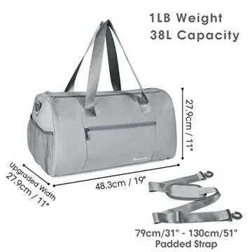 Durable Sports Gym Bag with Wet Pocket & Shoe Compartment