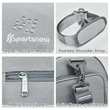 Durable Sports Gym Bag with Wet Pocket & Shoe Compartment