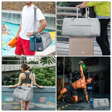 Durable Sports Gym Bag with Wet Pocket & Shoe Compartment