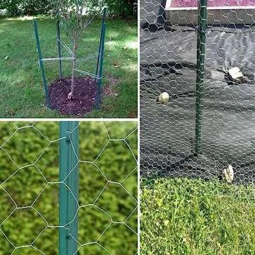 Durable Metal Fence Posts for Garden Use, Pack of 10