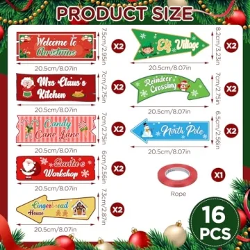 16pcs Christmas Hanging Ornaments for Joyful Decor