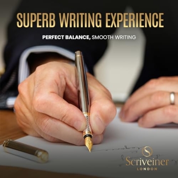 Scriveiner Silver Chrome Fountain Pen 24K Gold Schmidt Nib