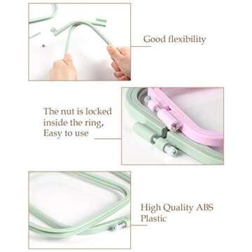 Pllieay Embroidery Hoops - 4 Sizes & Durable ABS Design