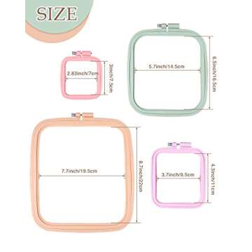 Pllieay Embroidery Hoops - 4 Sizes & Durable ABS Design