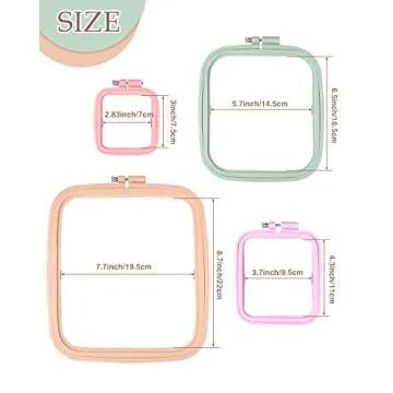 Pllieay Embroidery Hoops - 4 Sizes & Durable ABS Design