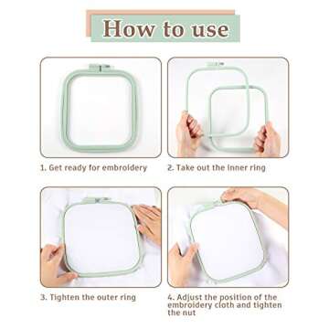 Pllieay Embroidery Hoops - 4 Sizes & Durable ABS Design