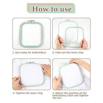 Pllieay Embroidery Hoops - 4 Sizes & Durable ABS Design