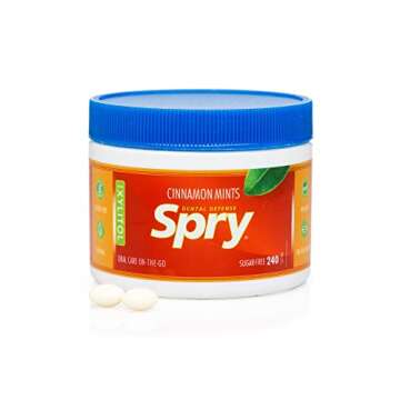 Spry Xylitol Cinnamon Mints Sugar Free Candy - Breath Mints That Promote Oral Health, Dry Mouth Mints That Increase Saliva Production, Stop Bad Breath, 240 Count (Pack of 1)