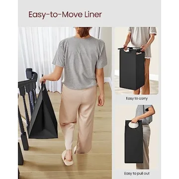 VASAGLE Laundry Hamper with 3 Removable Bags and Shelf