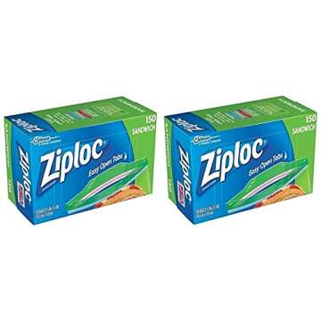Ziploc Sandwich Bags (150 bags x 2 = 300 bags), Clear