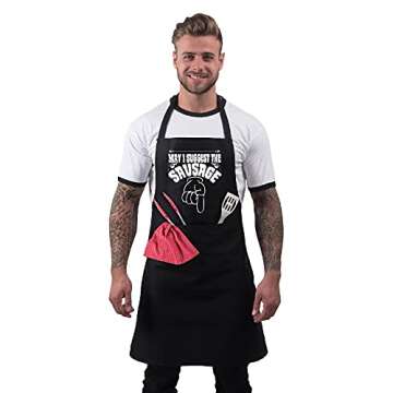 Bang Tidy Clothing Funny Apron Cooking Gifts for Men, Grilling BBQ Grill Cooks Chef Aprons 2 Pockets...