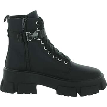 Steve Madden Women's Thora-P Ankle Boot, Black, 10