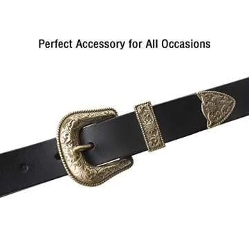 SUOSDEY Western Leather Belts for Women with Retro Buckle