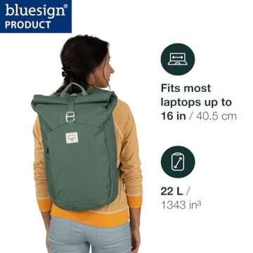 Osprey Arcane Roll Top Commuter Backpack, Purple Dusk Heather