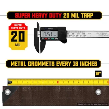 Core Tarps Heavy Duty Waterproof UV Resistant Tarp 20'x20'