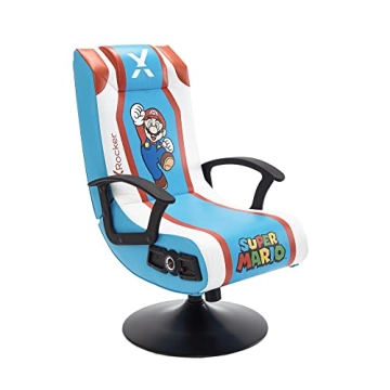 X Rocker Super Mario Video Gaming Pedestal Chair - Immersive Sound & Fun!