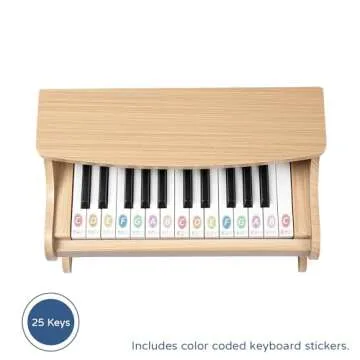 ZIPPY Kids Piano Keyboard, 25 Keys Digital Piano for Kids, Mini Music Educational Instrument Toy, Wood Piano for Toddlers Girls Boys, Oak