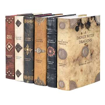 Game of Thrones | Six-Volume Hardcover Book Set with Custom Designed Juniper Books Dust Jackets | Author George R. R. Martin