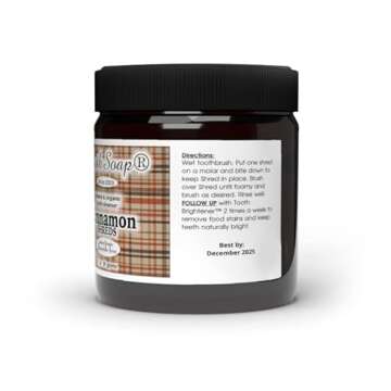 Tooth Soap – Cinnamon Shreds – 4 oz – All Natural, Fluoride-Free Tooth & Gum Cleaner – Enhanced with Organic Coconut & Extra Virgin Olive Oil with Essential Oils (Cinnamon Shreds)