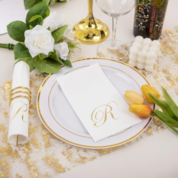 Elegant Gold Monogram Paper Napkins for All Occasions