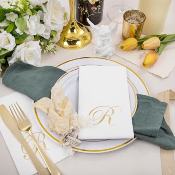 Elegant Gold Monogram Paper Napkins for All Occasions