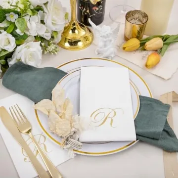 Elegant Gold Monogram Paper Napkins for All Occasions