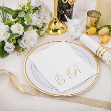 Elegant Gold Monogram Paper Napkins for All Occasions