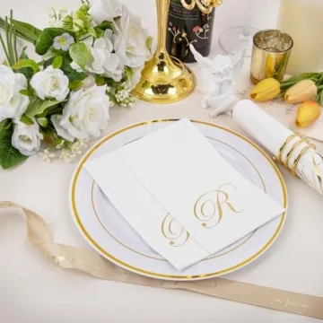 Elegant Gold Monogram Paper Napkins for All Occasions