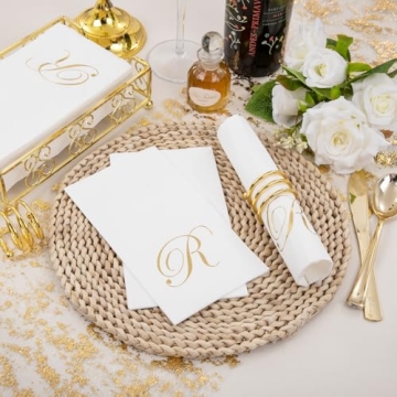 Elegant Gold Monogram Paper Napkins for All Occasions