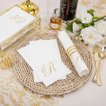 Elegant Gold Monogram Paper Napkins for All Occasions