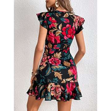 Floerns Flutter Sleeve Dress - Elegant Floral Design