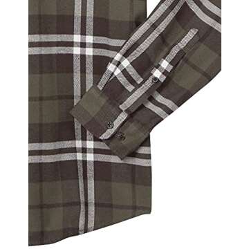 Amazon Essentials Men's Long-Sleeve Flannel Shirt (Available in Big & Tall), Olive Plaid, X-Large