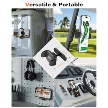 A2C Gym Magnetic Phone Holder Sturdy Metal Core Clamp, Solid Alloy Base with 6 Strong Magnets, Magnetic Phone Mount for Workout Fitness, One-Hand Pick, 360 Degrees Rotatable [Storage Bag Included]