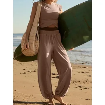 Glamaker Women's Summer 2 Piece Casual Outfit Set