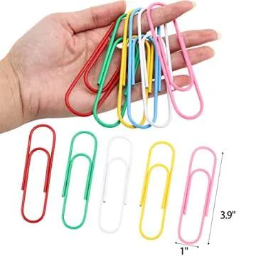 40 Pcs Jumbo Paper Clips Colored Paper Clips Large Paper Clips for School Office Personal Use(4 in)
