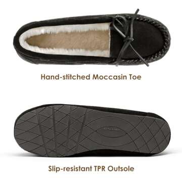 DREAM PAIRS Women's Cozy Faux Fur Moccasin Slippers for Indoor & Outdoor Wear