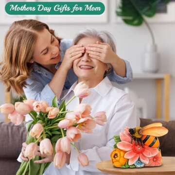 Linkax Mothers Day Mom Gifts for Mother Wife Daughter, Solar Bee Lights Garden Decor, Outdoor Solar ...