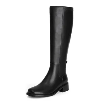 QIY Black Tall Boots for Women - Versatile Knee High Fashion Footwear