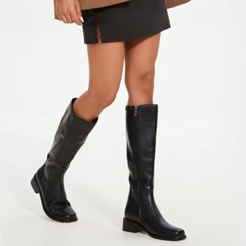 Stylish QIY Women's Knee High Black Boots for Every Occasion