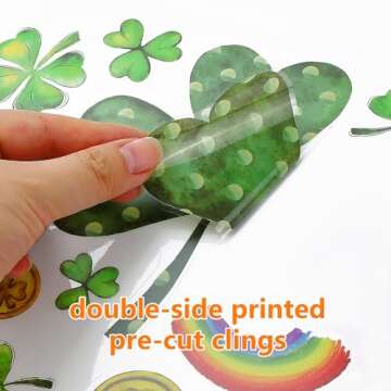 St Patricks Day Decorations,St Patricks Day Window Clings 122 PCS Reusable Spring Window Clings for St Patrick's Day Decor Shamrock Stickers Party Supplies for Kids School Home Office.