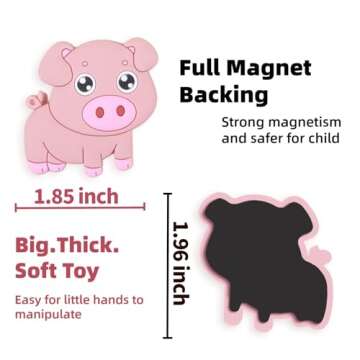 SUPINEEDO Refrigerator Magnets for Kids, Cute Farm Animals Fridge Magnet for Toddlers 1-3 Kids Magnets for Fridge Baby Educational Gift, Full Back Magnetic Toddler Magnets
