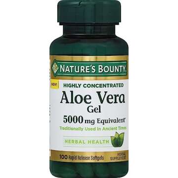 Nature's Bounty Highly Concentrated Aloe Vera Gel 5,000 mg, 100 Rapid Release Softgels