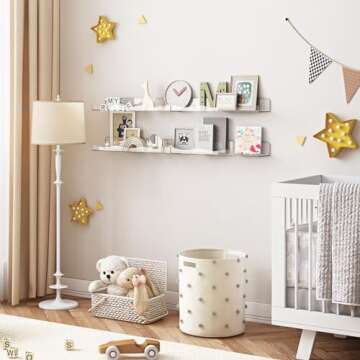 Fixwal Acrylic Shelves, 15 Inch Wavy Floating Wall Mounted Shelves, Funko Pop Display Case, Invisible Bookshelf, Wall Decor for Bathroom Storage, Set of 4 (Clear)