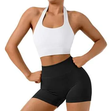 SUUKSESS Women Halter Padded Sports Bra for Workouts