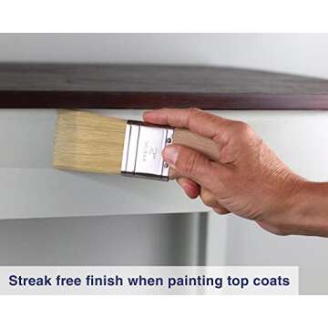 Zibra Short Handle Paint Brush for Top Coating and Flat Surfaces, 2.5 in, Natural, 2 in