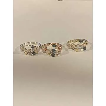 Elegant Anxiety Spinner Bead Ring in Silver & Gold