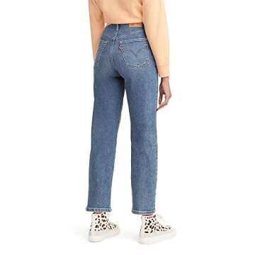 Levi's Women's Ribcage Straight Ankle Jeans, Summer Slide-Light Indigo, 26