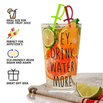 ODDIER 100PCS Plastic Sword Toothpicks for Cocktails