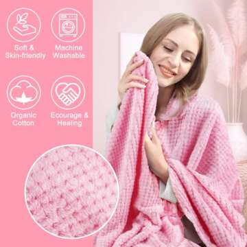 Gifts for Women, Get Well Soon Unique Gifts Basket, Body Works Gifts Birthday Gift for a Cat Lover Her Sister Mom Girlfriend Wife Daughter Best Friends a Cat Lover -Flannel Blanket Candle