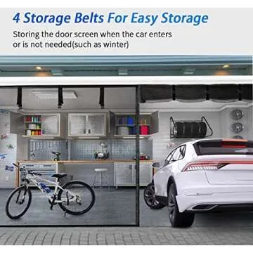 Garage Door Screen for 1 Car 9x8FT, Magnetic Screen Garage with Retractable Fiberglass Mesh and Heavy Duty Weighted Bottom, Easy Assembly & Pass, Hands Free Screen Door w/ 44 Magnets for Garage/Patio